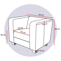 Wymiary- fotel Bruno.