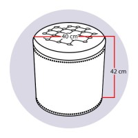 Wymiary- pufa okrągła śr. 40 cm.