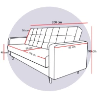 Wymiary - wersalka Hugo.