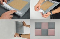 Przykładowy montaż paneli - za pomocą rzepów samoprzylepnych.