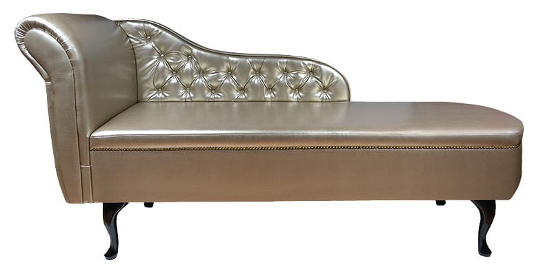 Szezlong LUDWIK w kolorze złotym.